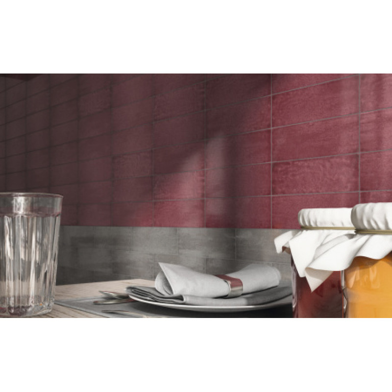 Плитка Iris Ceramica Maiolica Prugna 100x300х7,5мм структурная/глянцевая, для стены 754991