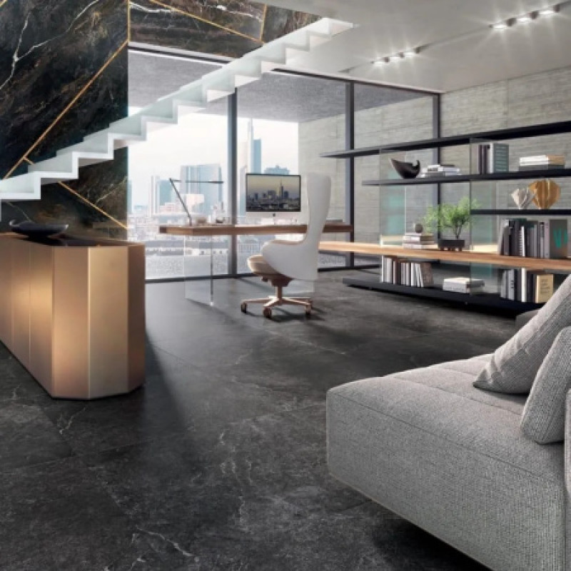 Плитка керамогранитная Cottodeste Lithos Carbon 1200x600х6,5мм Kerlite, гладкая/матовая EKXLT00