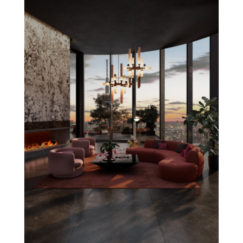 Плитка керамогранітна Cottodeste Lithos Carbon 1200x600х6,5мм Kerlite, гладка/матова soft EKXLT05