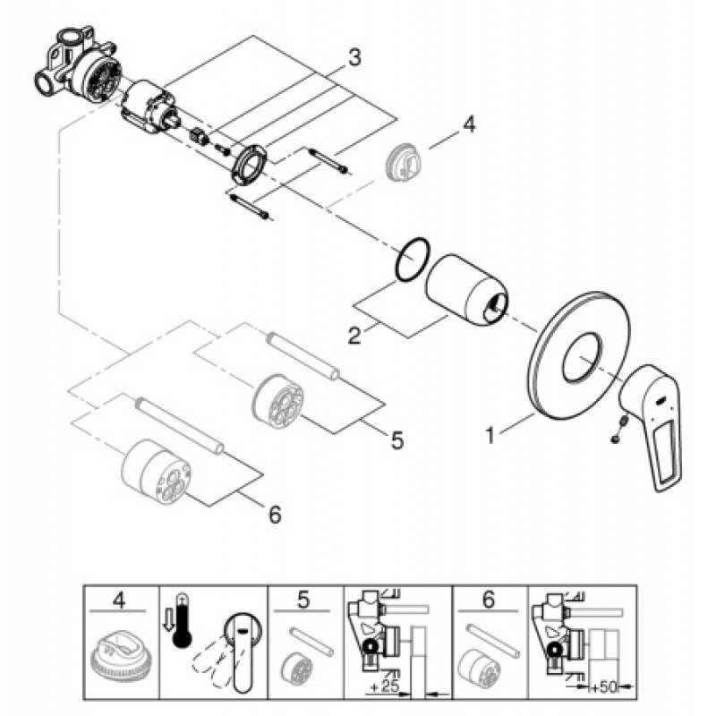 Смеситель скрытого монтажа Grohe BauLoop New 29042001
