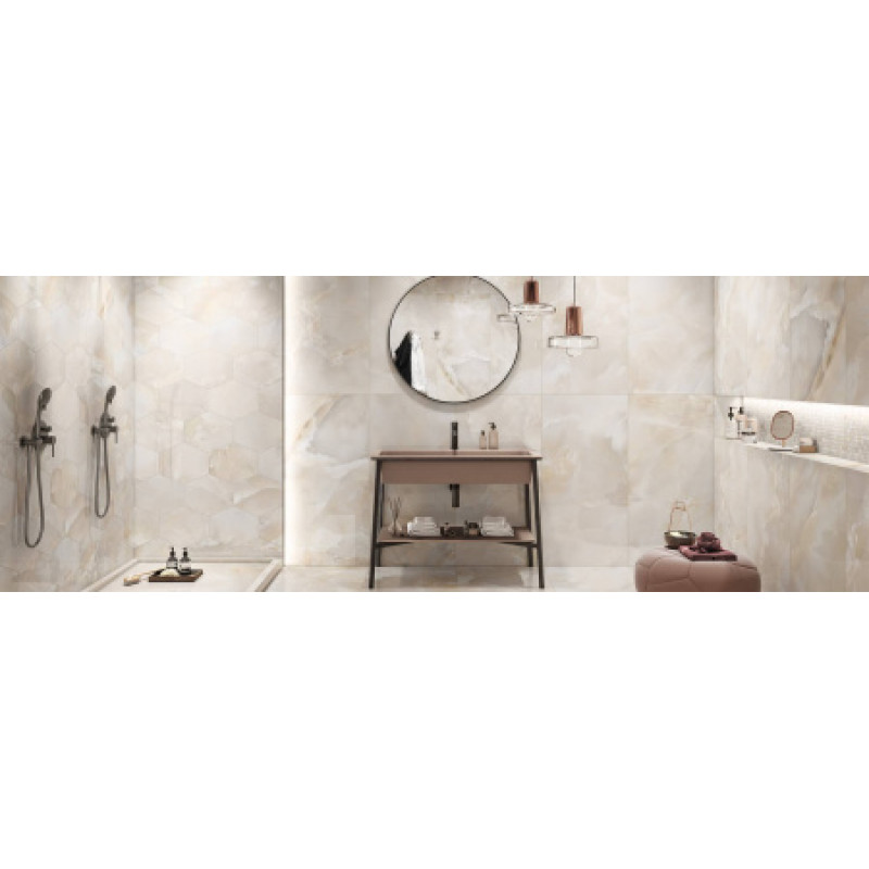 Плитка керамогранитная FMG Marmi select Onice alabastrino 600x600х8мм гладкая/полированная LU668358