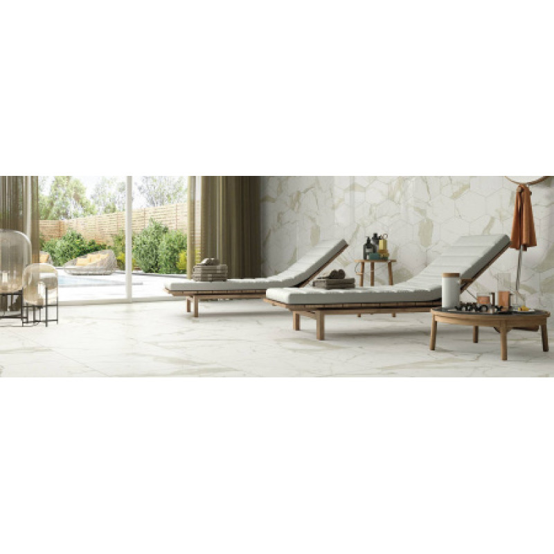 Плитка керамогранитная FMG Marmi select Сalacatta 1200x600х8мм гладкая/матовая P628265