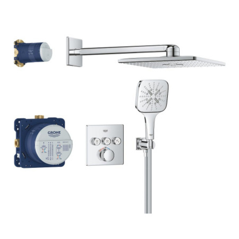 Душова система Grohe Grohtherm SmartControl з верхнім душем Rainshower 310 SmartActive Cube 34864000