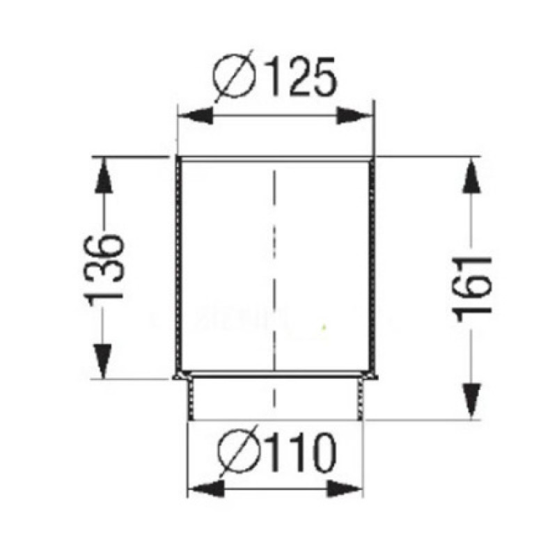 Удлинительная секция Kessel System 100 136 мм 27146P