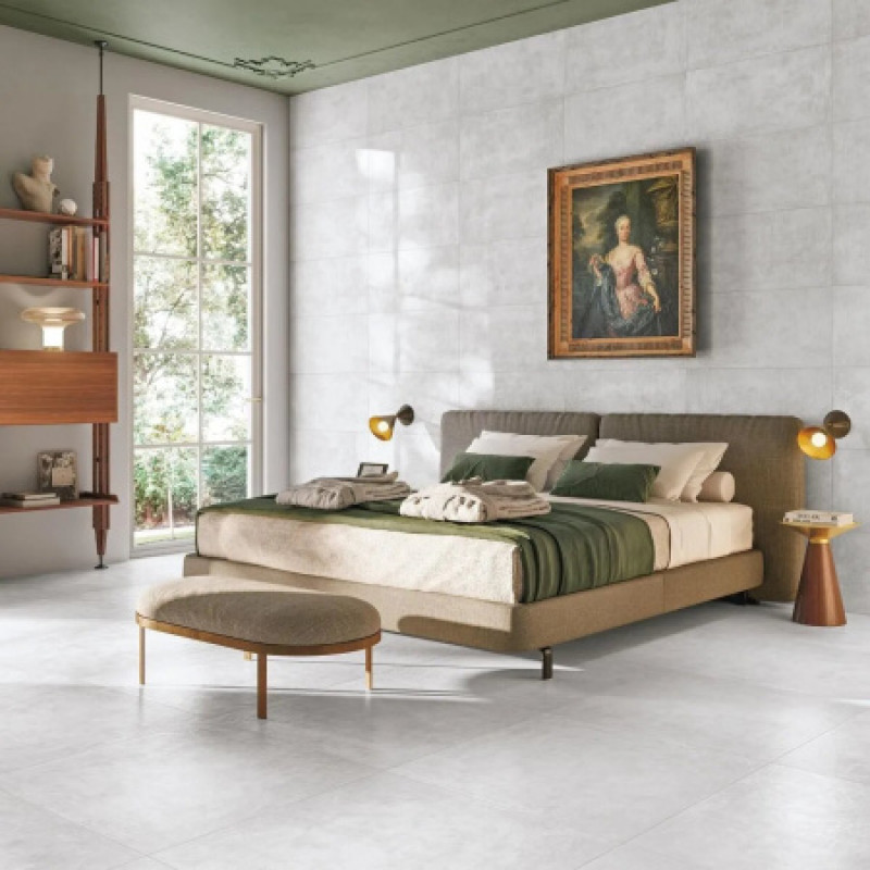 Плитка керамогранитная Refin Affrescati Calce 800x800х9мм рельефная/матовая OH98