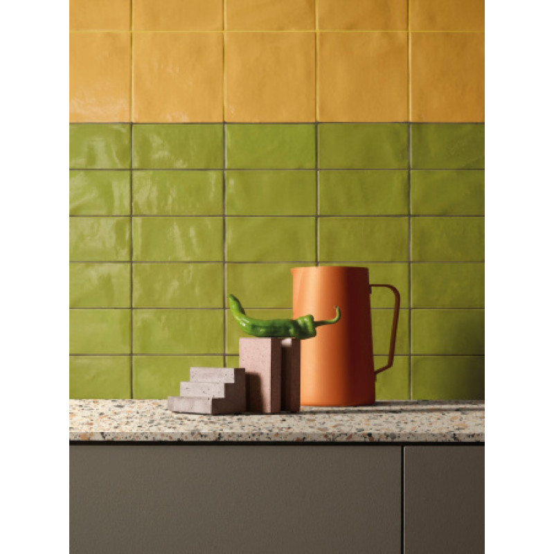 Плитка Iris Ceramica Bottega d`arte Giallo 150x150х10мм структурная/глянцевая, для стены 511034