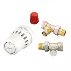 Комплект для радиатора с боковым подключением Danfoss прямой React RA click + RA-N 15 + RLV-S 1/2"  015G5348