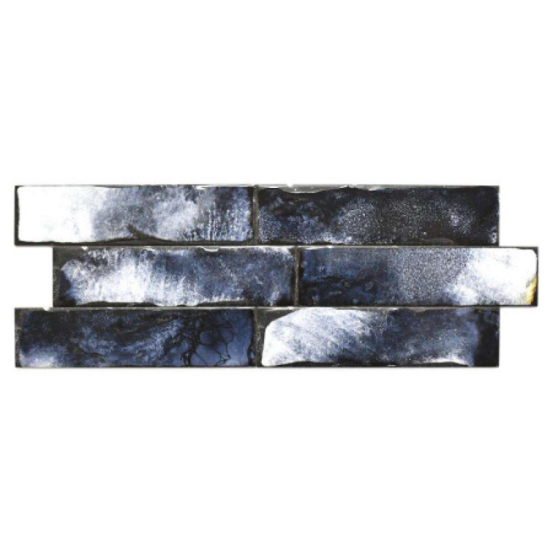 Плитка Iris Ceramica Elementi Lava cobalto 300x75х8,8мм структурная/глянцевая, для стены 537024