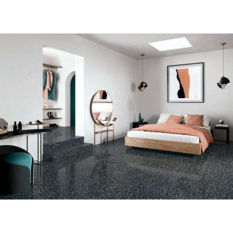 Плитка керамогранітна Refin Flake Black medium 600x600х9мм гладка/матова ND92