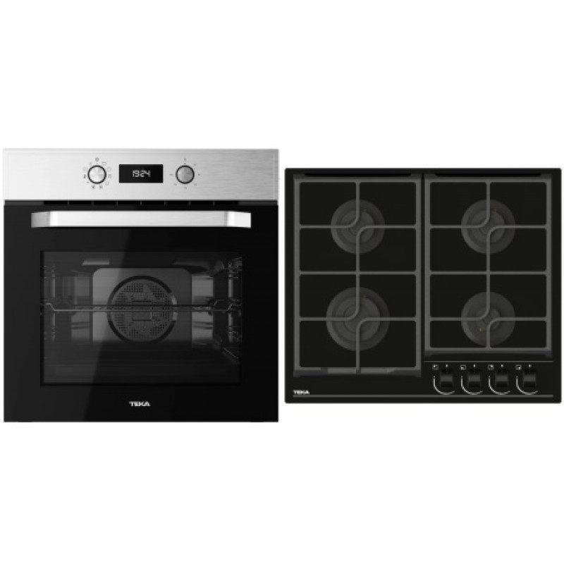 Комплект бытовой техники Teka (духовой шкаф Easy HCB 6535 хром + варочная поверхность GBC 64100 KBN BK черная)