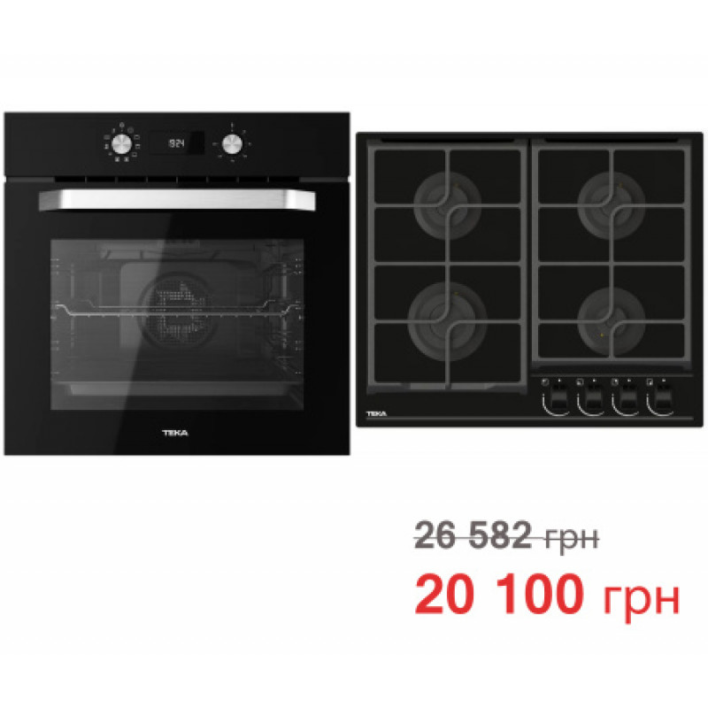 Комплект бытовой техники Teka (духовой шкаф Easy HCB 6535 черный + варочная поверхность GBC 64100 KBN BK черная)