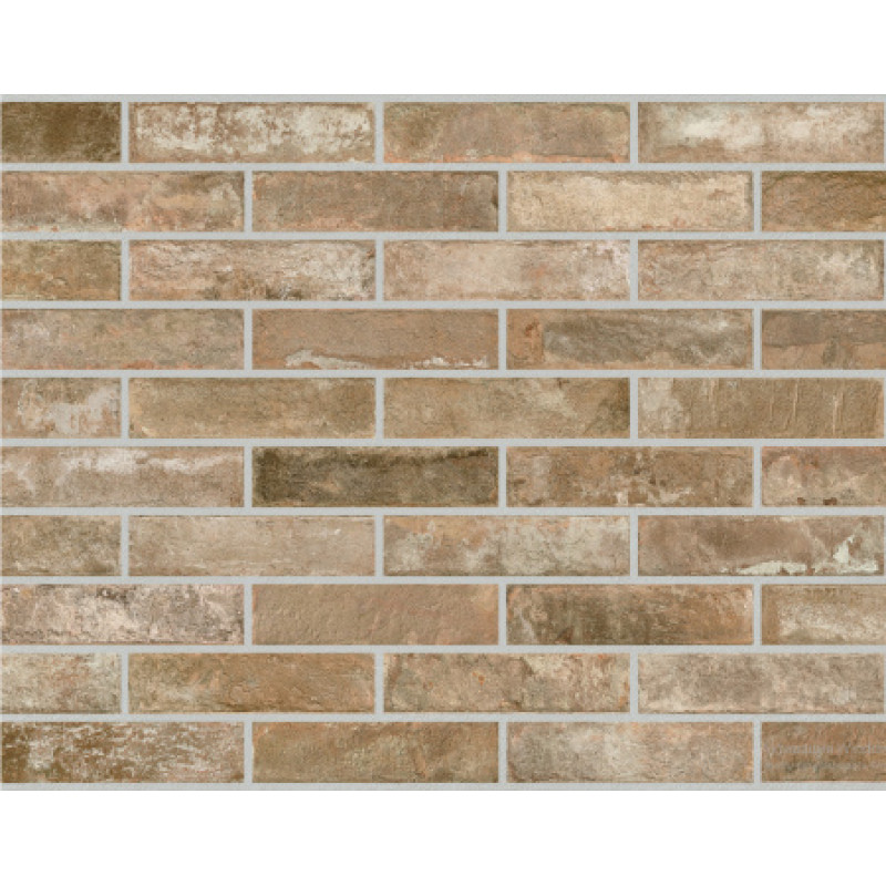 Плитка керамогранитная Dado Ceramica Brik One Terre D`umbria 74x310х9мм структурная/матовая BKN002