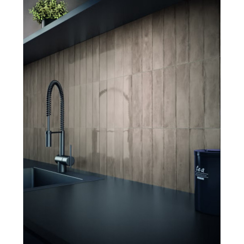 Плитка Iris Ceramica Elementi Visone 300x75х8,8мм структурная/глянцевая, для стены 537001
