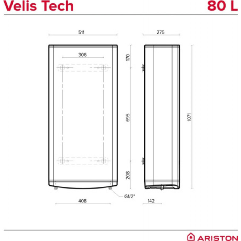 Бойлер Ariston VELIS TECH 80 EU 3100918