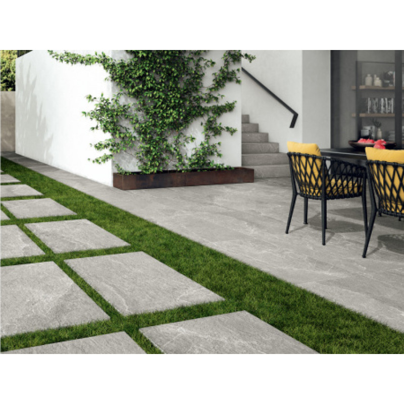 Плитка керамогранитная, ступень Blustyle Advantage Silver 300x600х9мм шероховатая/матовая BGDAD35