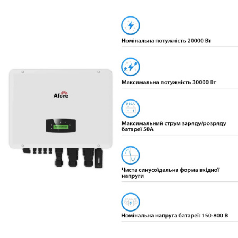 Инвертор трехфазный гибридный 20 кВт Afore AK20K-TH