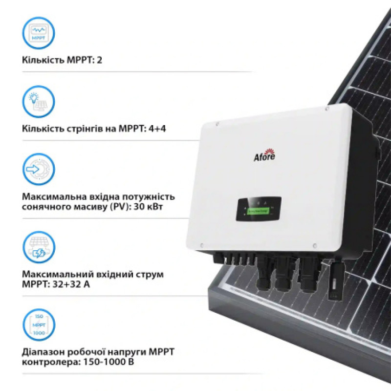 Инвертор трехфазный гибридный 20 кВт Afore AK20K-TH