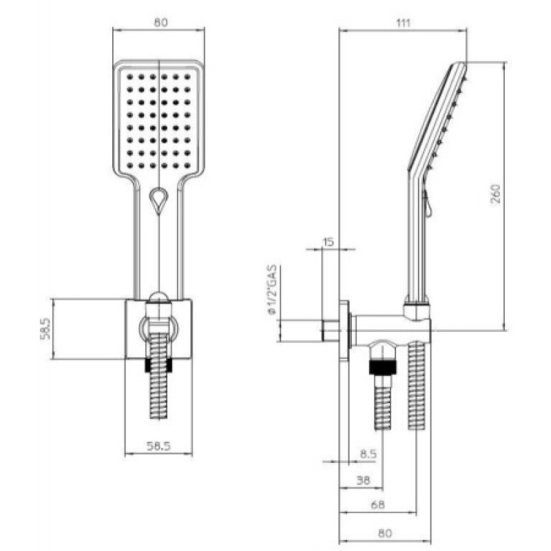Душевой гарнитур Bossini Agua-Life Cromo lucido CB4007C00030004