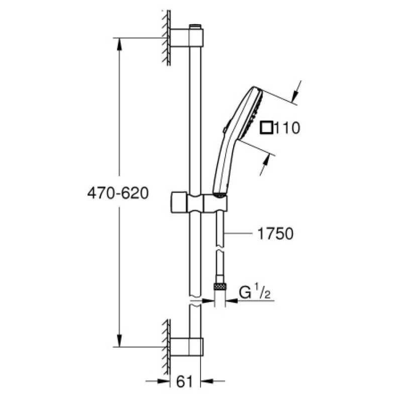 Душовий гарнітур Grohe Tempesta Cube 26748003