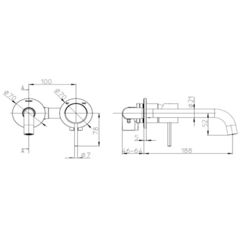 Смеситель для раковины Bossini Teo-M Satined nickel Z00730000094005