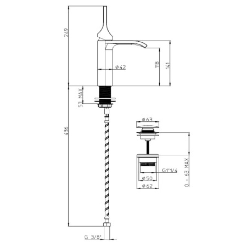 Смеситель для раковины Bossini Apice-M Cromo E89603000030005