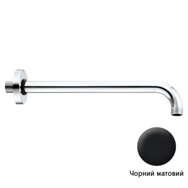 Кронштейн для верхнего душа Bossini 350 мм Nero opaco H19000H00073003