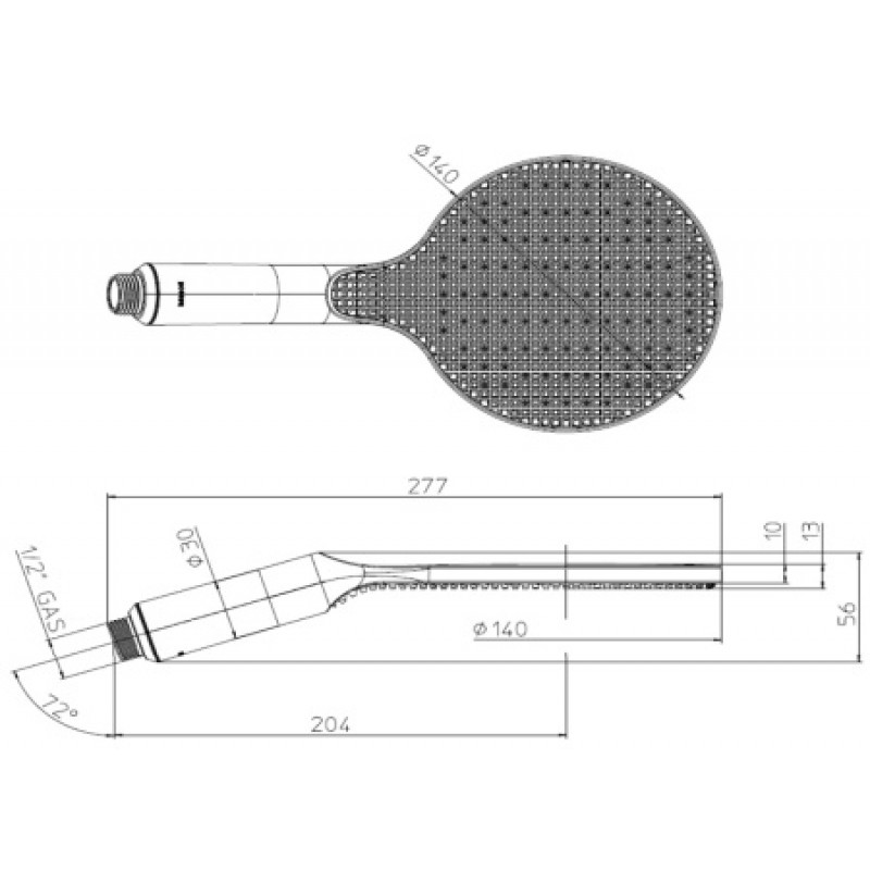 Ручной душ Bossini Apice Ø 140 мм  Cromo B00900000030005