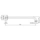Кронштейн для верхнего душа Bossini 350 мм Brushed Nickel H19000H00094003