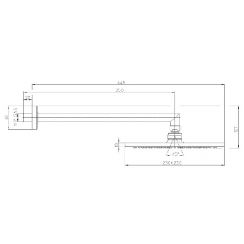 Верхний душ Bossini Cosmo 230х230 мм Satined Gold H70597H00043009