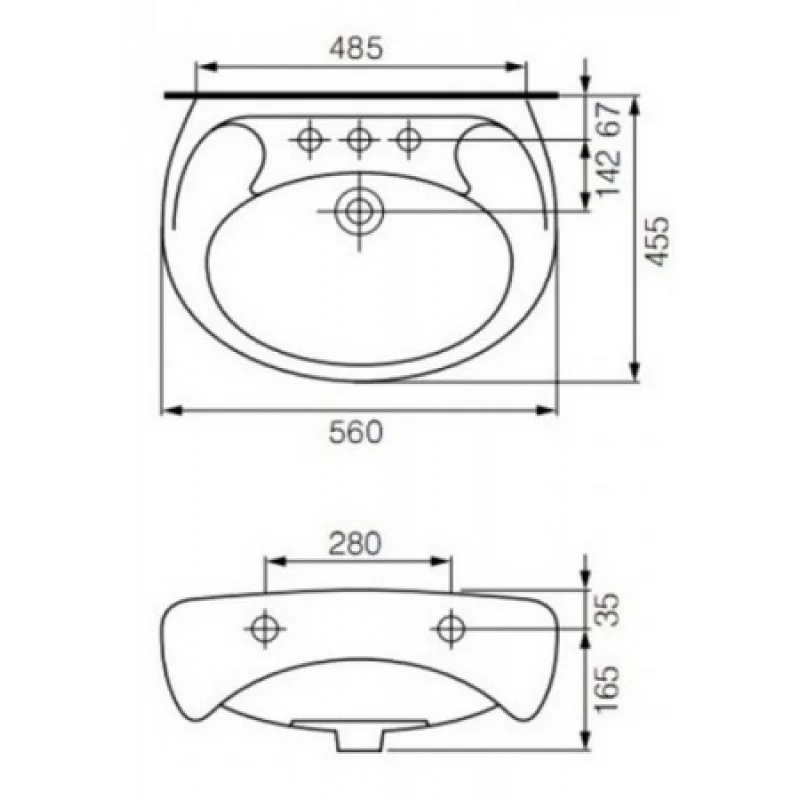 Раковина Cersanit Eko New 550 мм CCWS1000148071
