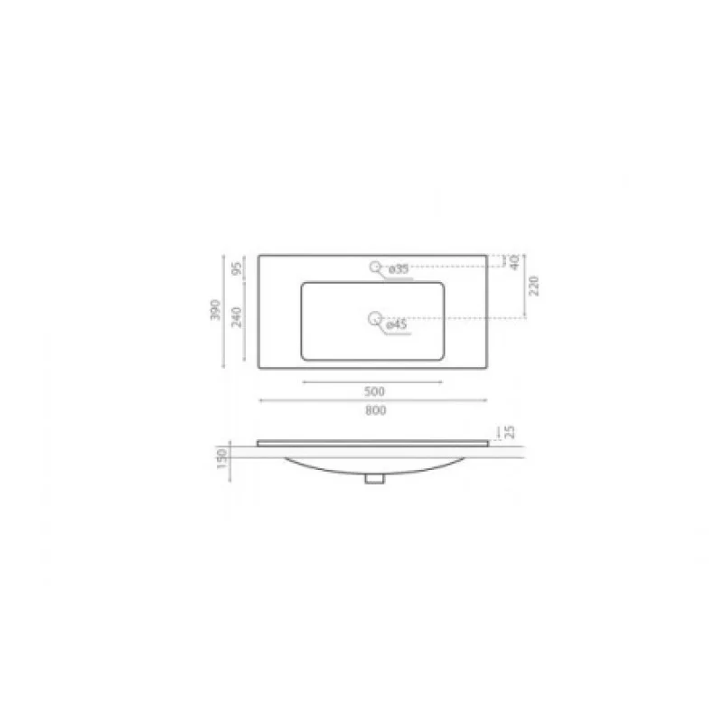 Раковина Bathco California 800x390x150 мм 4030