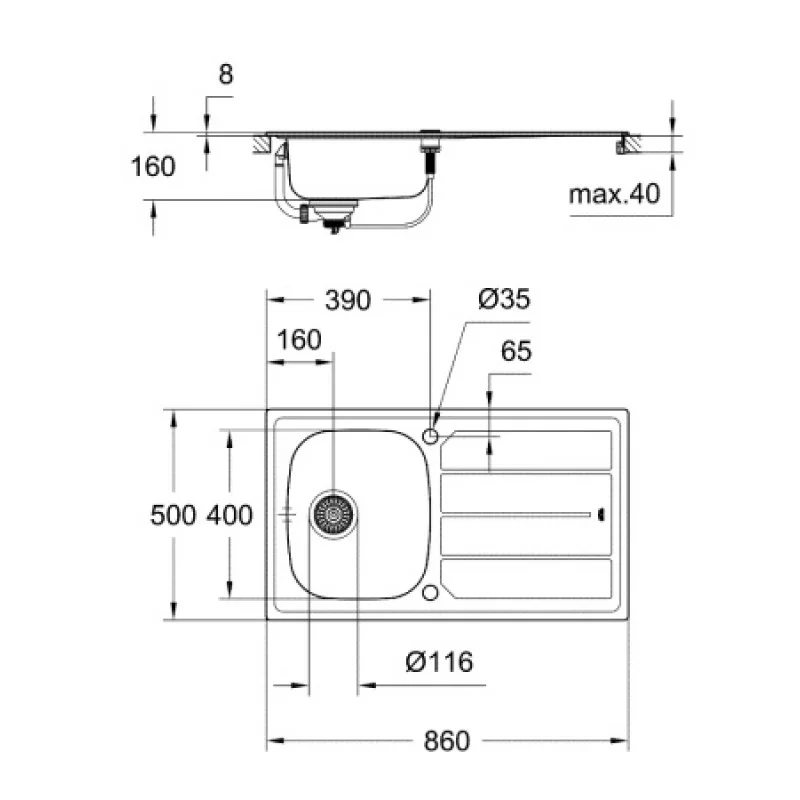 Кухонная мойка Grohe K 200 31552SD0