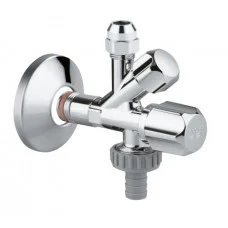 Комбінований кутовий вентиль Grohe 1/2", вихід 3/8, 3/4