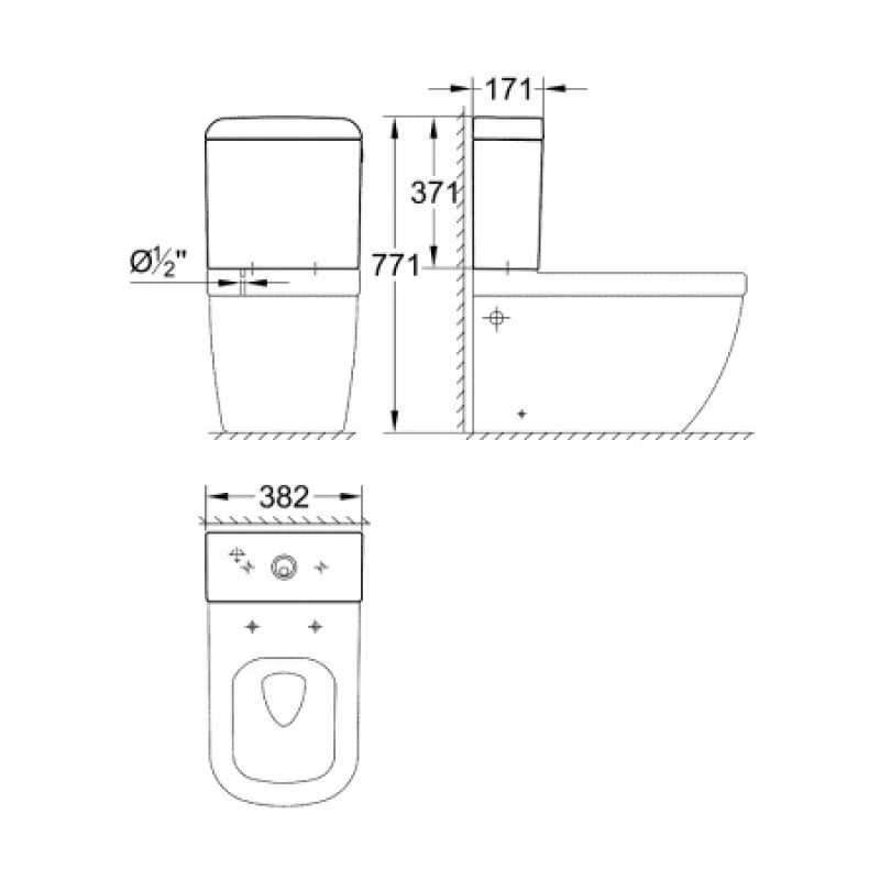 Бачок Grohe Euro Ceramic нижній підвід 39332000