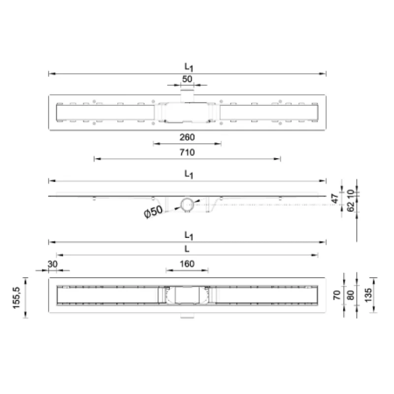 Душовий канал Styron Медіум STY-M-90