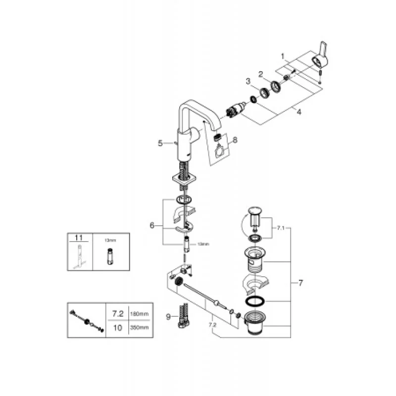 Змішувач для раковини Grohe Allure Brilliant 32146000