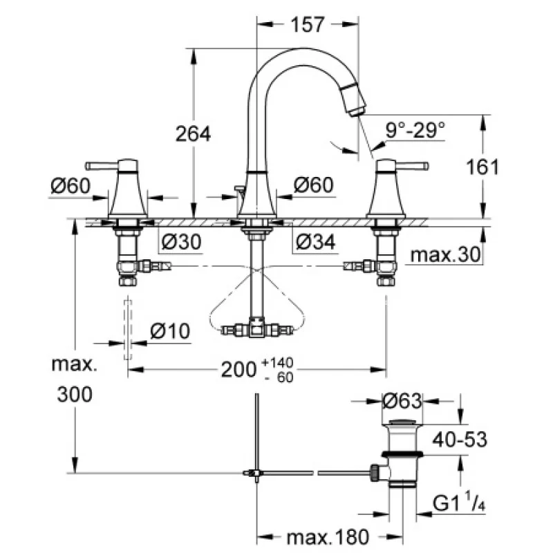 Змішувач для раковини Grohe Grandera 20389000