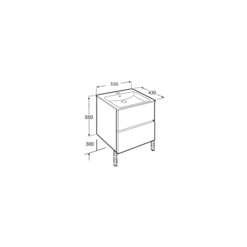 Комплект ROCA Cube тумба 550 мм белый глянец + раковина A85119A806