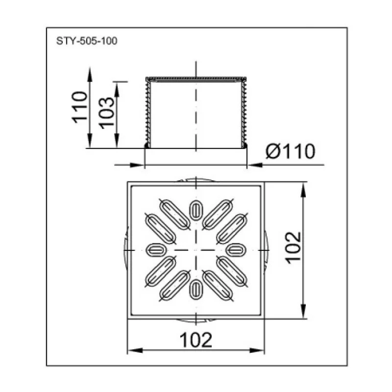 Надставка с решеткой Styron STY-505-100