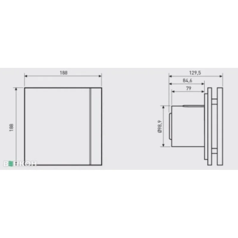 Вентилятор Soler&Palau SILENT-100 CZ DESIGN (230V 50) 5210601800