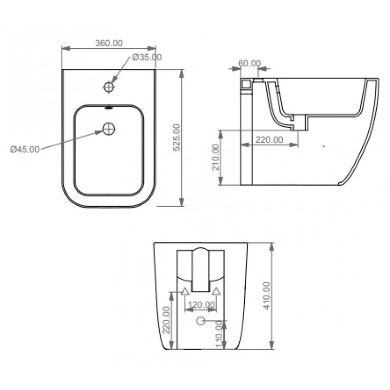 Біде для підлоги GSG Brio BRBI01000