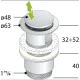 Донний клапан для раковини OMP Mini Clicker 63 мм х 1 1/4" 3530.360.5
