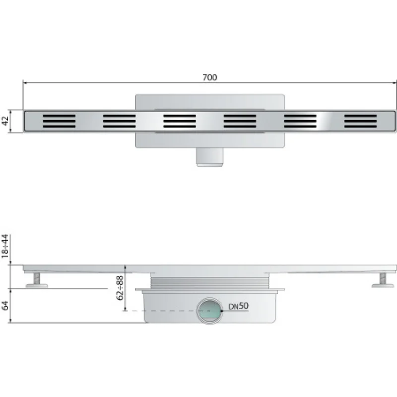 Канал OMP Miniflow I з гратами Grated 963.108.8