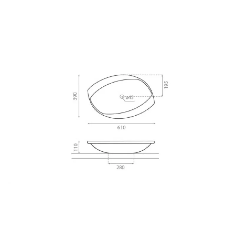 Раковина Bathco FLORA 610x390x110 мм 4021