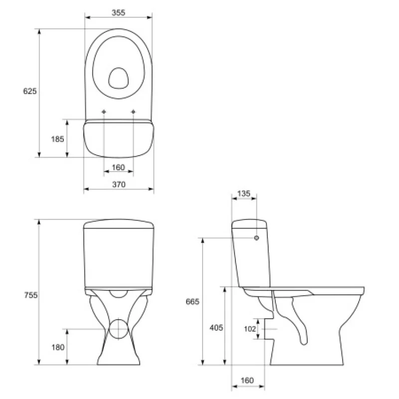 Унитаз-компакт Cersanit City new CleanOn 011 3/5 + крышка дюропласт CCKZ1013901894