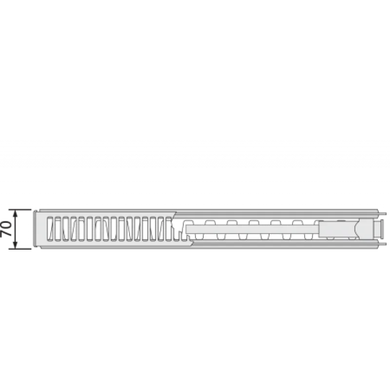 Стальной радиатор Purmo Ventil Compact M 21 тип 600х1400 мм