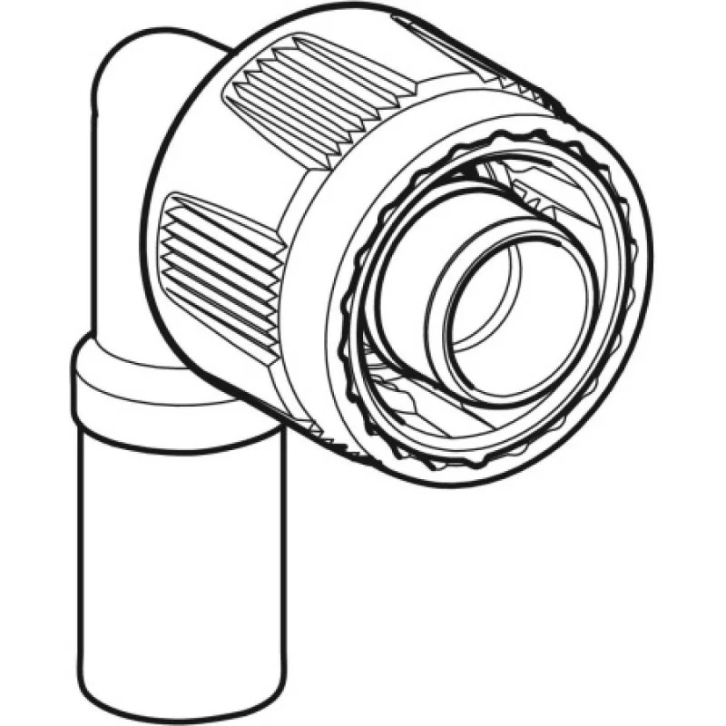 Коліно коротке Geberit Mapress 90° з MasterFix та гладким кінцевиком CC499K d 15 мм 61121
