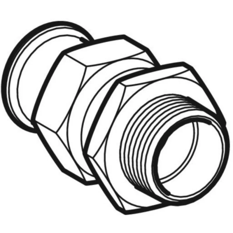 Разъемное соединение Geberit Mapress из нержавеющей стали, с наружной резьбой: d=15мм, R=3/4", G=3/4"