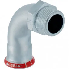 Переходной отвод Geberit Mapress из углеродистой стали 90°, с наружной резьбой: d=15мм, R=3/8"