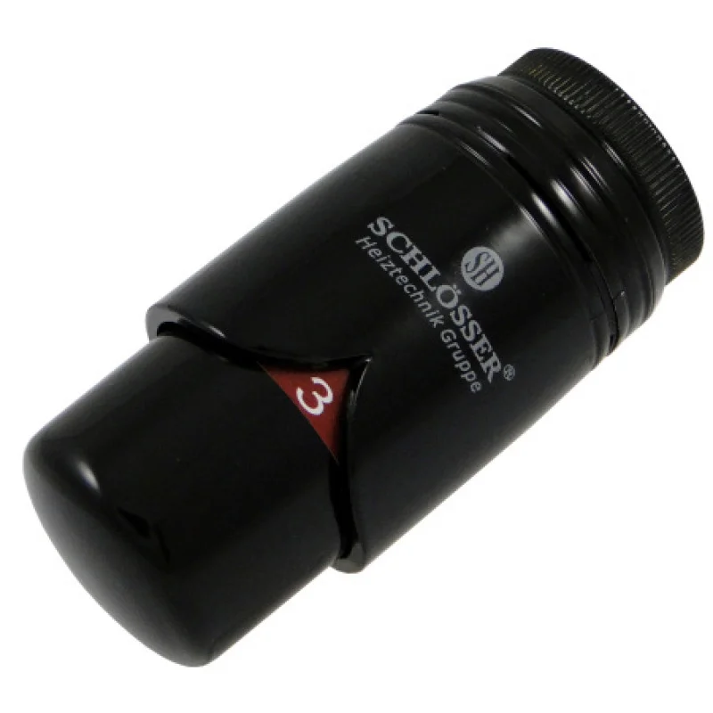 Термостатическая головка Schlosser BRILLANT SH (М30х15) черная (RAL 9005) 600200014
